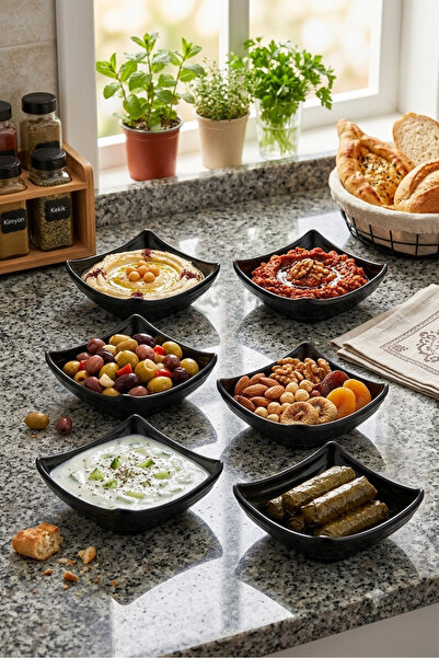 BİODATA 12 Pieces of Unbreakable Melamine Square Mini Sauce Bowls and Snack B...