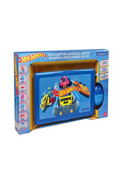 LEXIBOOK Δίγλωσσο Εκπαιδευτικό Laptop Hot Wheels με Ποντίκι 4+ Ετών - 124 Δρα...