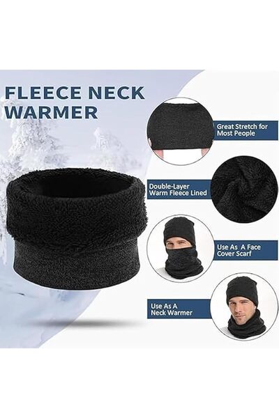LinJie 3 Pieces Winter Beanie Hat Scarf Touchscreen Gloves Setï¼Œwith Thick F...
