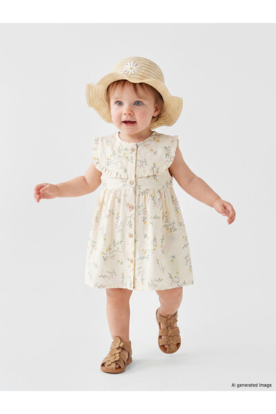 LC Waikiki Trendlucky Flower Embroidered Baby Girl Bucket Hat with Difference...