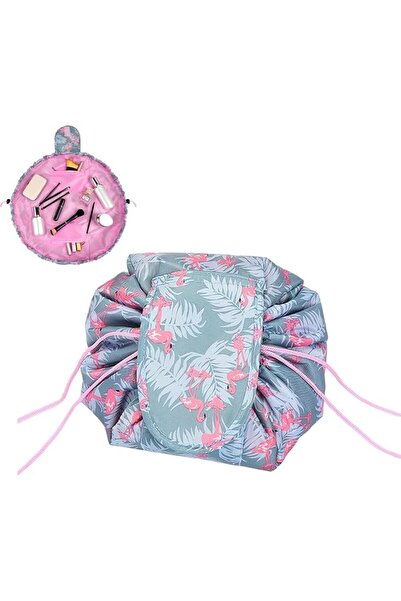 KASTWAVE Lay Flat Drawstring Makeup Bag, Lazy Large Capacity Makeup Bag, Trav...