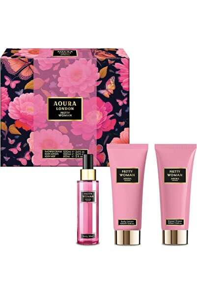 Aoura London Pretty Woman Gift Set – Mist 60ml + Shower Gel 100ml + Lotion 10...