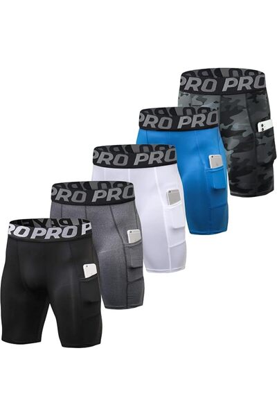 GENERAL Compression Shorts for Men 1 or 3 or 5Pack Sports Anti-Chafing Underw...