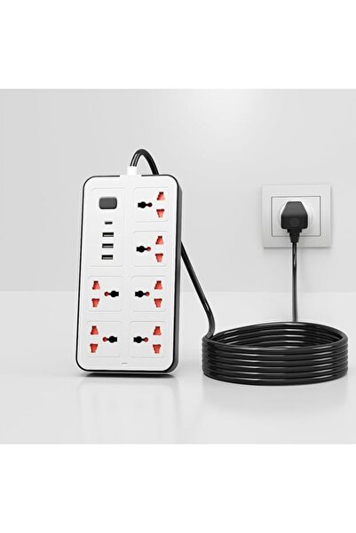 ZVEZVIA Power Strip With 5 Meters Extension Cord, Electrical Connection Which...
