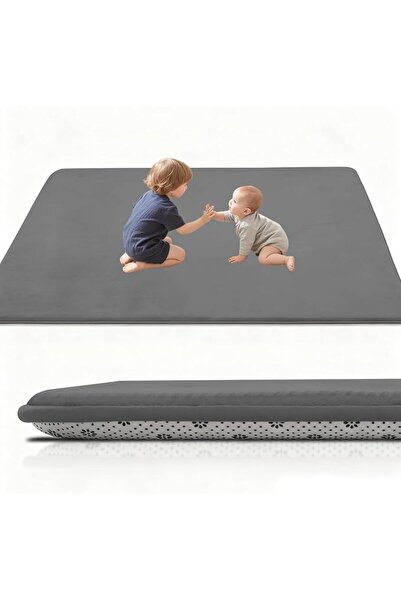 GENERAL 2cm Thick Baby Play Mat for Floor 70 x 130 cm Dark Grey Playpen Mat w...