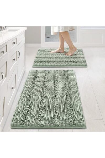 Winsoyya Bathroom Rugs Sets 3 Piece, Dark Gray Shaggy Chenille Bath Rug, Non ...
