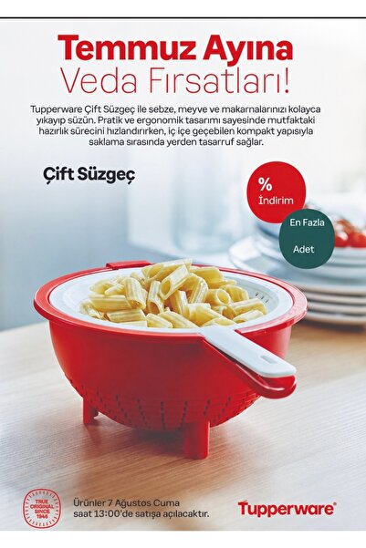 Tupperware Çift Süzgeç kırmızı