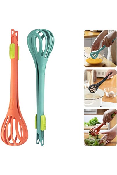 Arabest Food Clip & Egg Whisk,2 Pcs Silicone,2-in-1 Salad Mixer,Comfortable D...