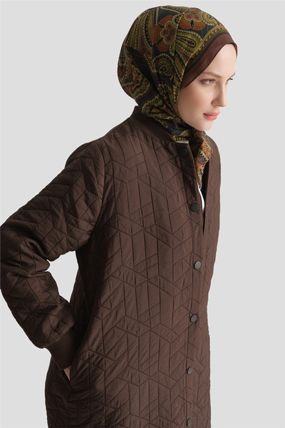 Armine Ribbed Quilted Cap Coffee