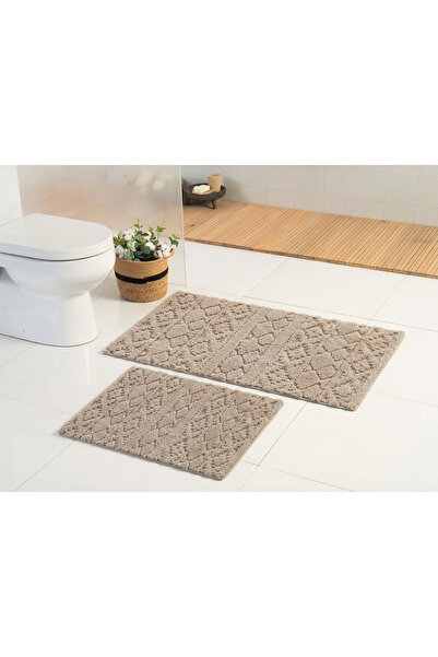 Gökyıldız Elite Pamuklu Hydra Cappucino 60x100-60x50cm 2'li Banyo Paspas Seti...