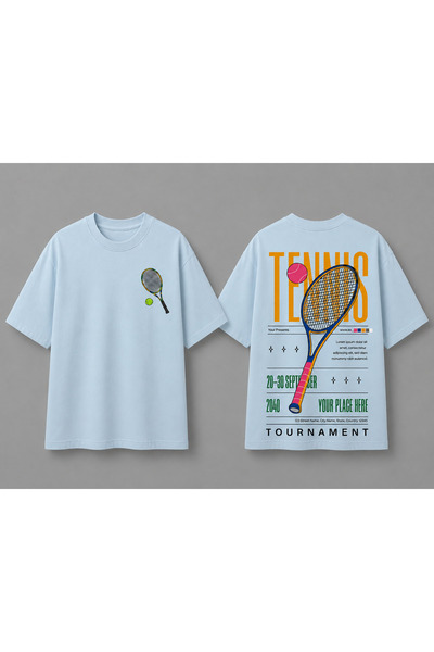 VODEXA Tricou unisex supradimensionat cu imprimeu tenis, 100% bumbac, cu tema...