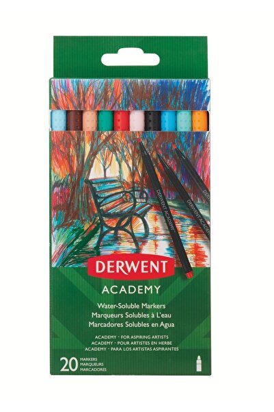 Derwent Academy Water-Based Pencil, 20Pcs/Set, Various Colors