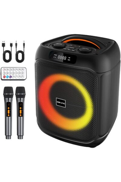 UrbanX Karaoke Machine with 2 Wireless Microphones, Portable Bluetooth Karaok...
