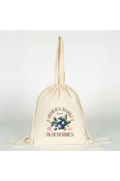Generic Brand Blueberries Printed Versatile Drawstring Cloth Bag 35X40 for Ha...