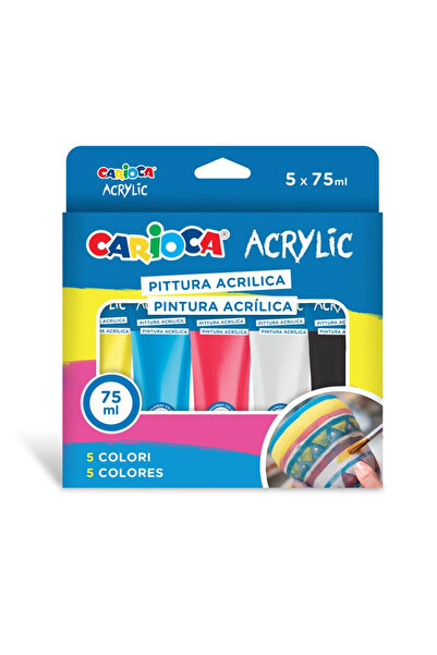 carioca Acrylic Tempera, 5 Colors X 75 Ml/Set,