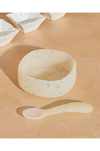 REDTAG White Silicone Bowl With Spoon Set (2 Piece)