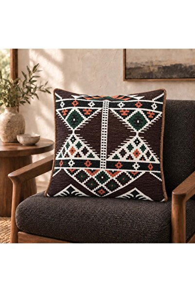 Bk Gift وسادة أريكة مصنوعة يدويًا من الكليم التركي الأصيل مقاس 43x45 سم -6 وس...