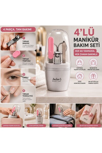 Trendhane 4-Piece Manicure and Pedicure Care Set – Compact and Portable with ...