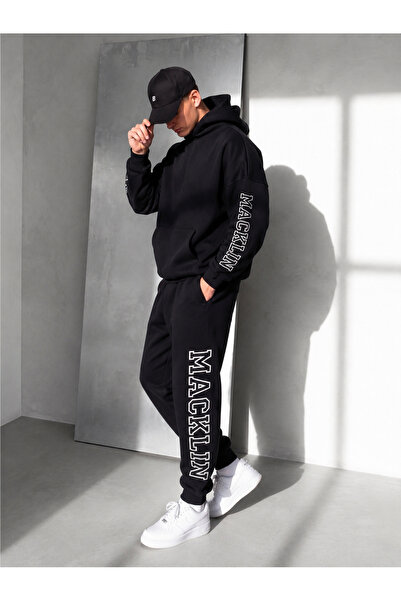 macklin Unisex Hoodie and Jogger Sweatpants Printed Oversize 3 Thread Hooded ...