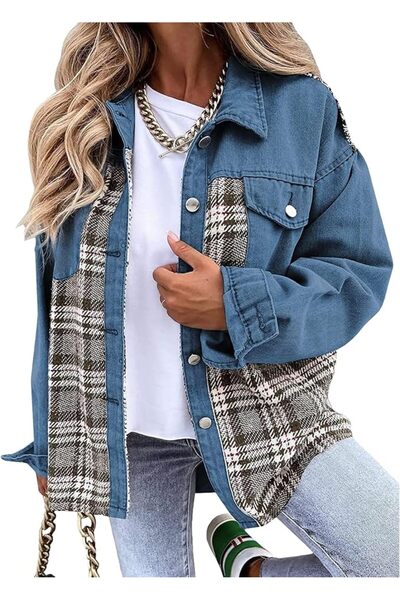 Generic Womens Oversized Denim Jacket Long Sleeve Boyfriend Jean Jacket Casua...
