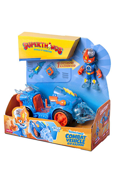 SuperThings Kazoom Power Kid Kazoom Mavi Araç ve Figür Seti – Hareketli Delic...