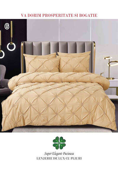 Super Elegant Pucioasa Lenjerie de Pat 6 Piese, Bumbac Finet, Pat Dublu, 2 Pe...