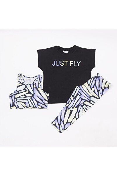 TRAX Σετ κάπρι κορίτσι 3τμχ. "Just fly" μαύρο