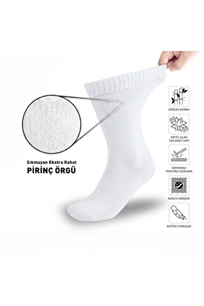 HANKARAYEL Women'S/Men's Bamboo Socks Diabetic Non-Stretch Socks Non-Squeezing Socks 4-Pack