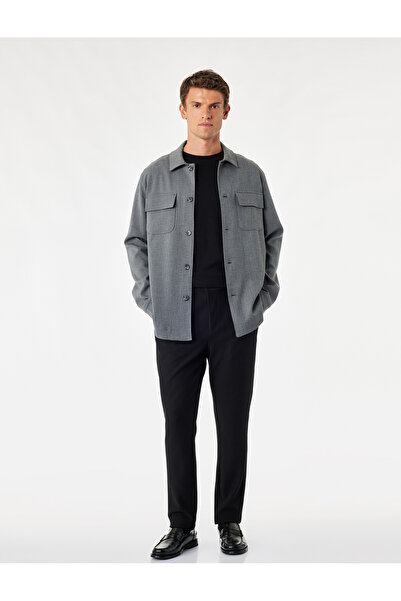 Koton Pantaloni slim fit cu buzunare și textură plisată