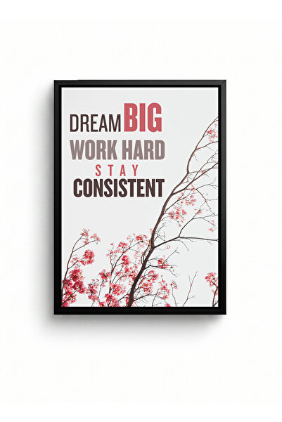 LOWHA Canvas Wall Art on Wood Frame with Black Floating Frame and Motivationa...
