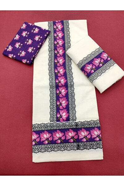 Generic Brand Ladies Mul Cotton Set Mundu with Blouse