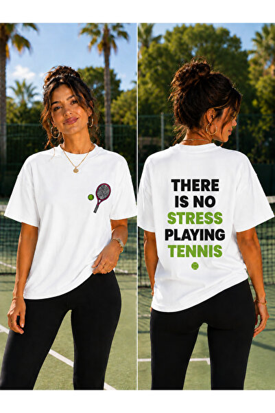 VODEXA Unisex Oversize Tennis Printed T-Shirt 100% Cotton Tennis Themed Comfo...