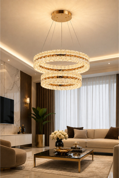 Elvora Home Modern PREMİUM LED 3 Renkli Sarkıt Avize 248W Salon Mutfak Avizel...