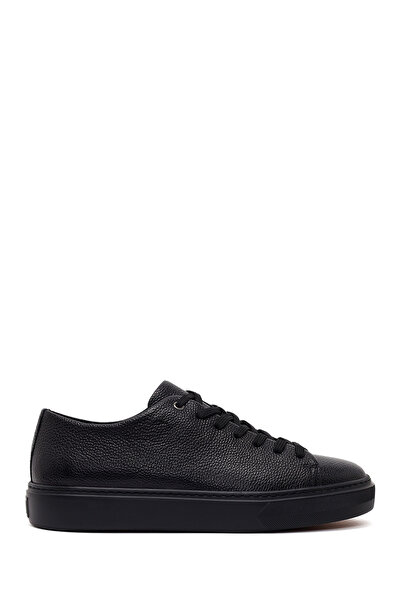 Derimod Men's Black Lace-Up Thick-Soled Leather Sneaker Wm740020Df