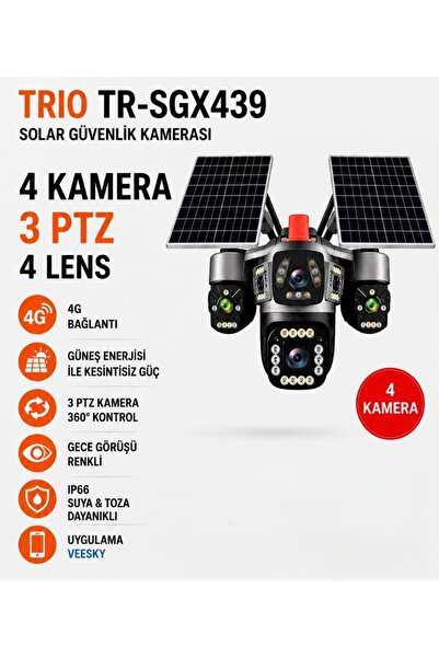 Genel Markalar 4 KAMERALI 360 ÇİFT PANELLİ KAMERA TRIO TR-SGX439