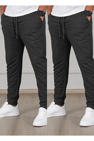 TORUK MAKTO Set of 2 Unisex Ribbed Leg Sweatpants Jogger Comfortable Fit Dail...