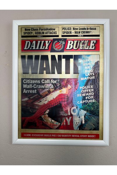 ArtHoby Çerçeveli 3D Lenticular Hareketli Poster Spider-Man NewsPaper 12