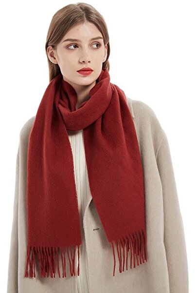 STARSTAR Women's navy scarf 32x180cm cashmere-soft tassel warm.