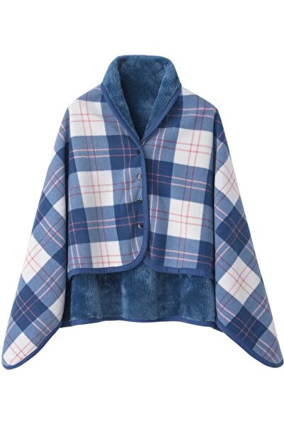 STARSTAR Women's fleece scarf 100x140cm camel plaid sleeveless blanket.
