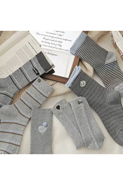 STARSTAR Women's running socks 6pc ankle heart pattern cotton one size.