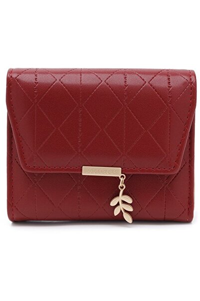 STARSTAR Women's PU leather zipper wallet deep purplish-red coin/card.