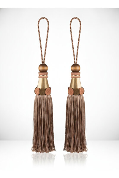 MILANO COLLECTION Ciucuri Perdea cu Inel Metalic, 25 cm, Maro/Bronz