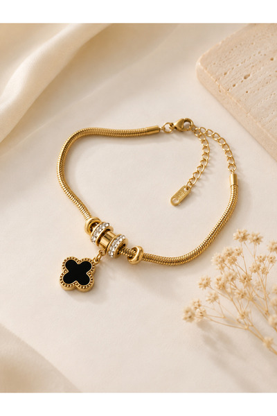 Archhazel Jewelery Steel Black Luv Charm Bracelet