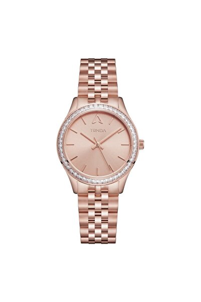 TRNDA Women's Rose Gold Stainless Steel Watch, Round Dial | Tr32rg
