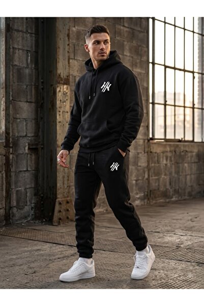 WOODROFFE Unisex 2H Printed Oversize Σετ Φόρμας με Κουκούλα Φαρδύ