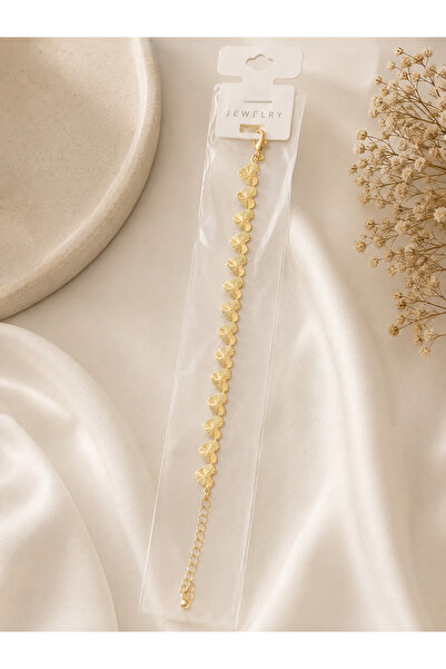 Kokoş Gold Color Bracelet with Heart Detail