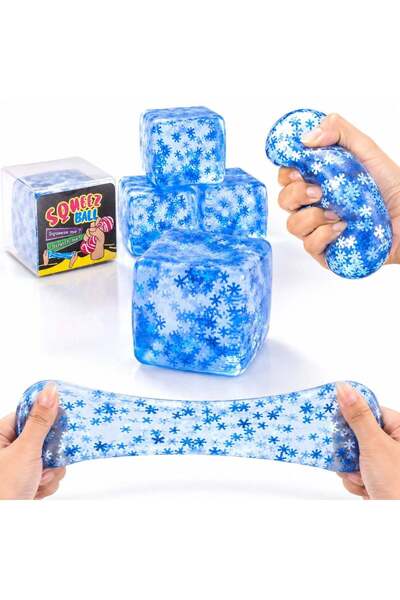 JML Cub Antistres Nee Doh Cub de Gheață 5x5cm, Jucărie Senzorială Squishy