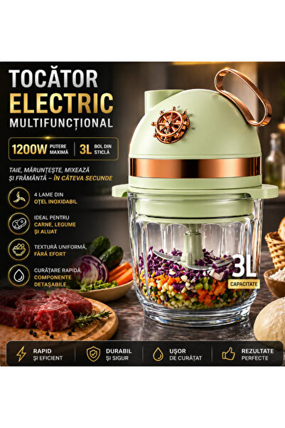 OEM Tocător electric multifuncțional 4în1, 1200W, recipient 3L