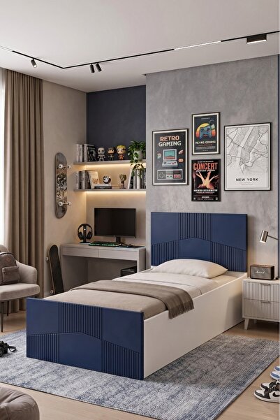 BYCİNO CENOVA MDF MEMBRAN MOSERD TASARIM LACİVERT KARYOLA