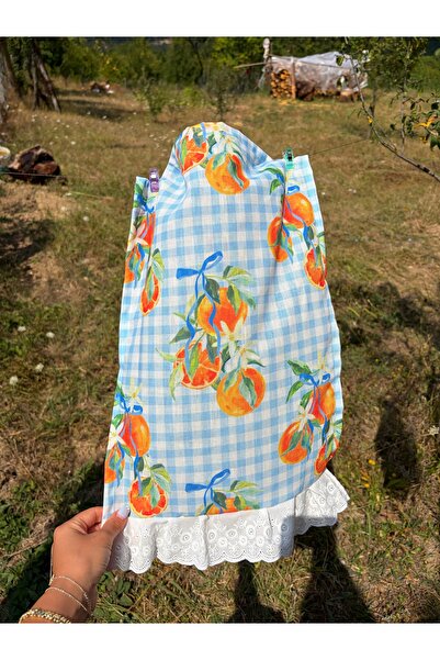 ToffyStore Blue Pöti̇kare Mandarin Printed Kitchen Towel